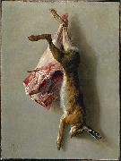Jean-Baptiste Oudry A Hare and a Leg of Lamb painting